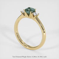 0.83 Ct. Bluish Green Sapphire Ring, 14K Yellow Gold 2