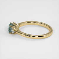 0.83 Ct. Bluish Green Sapphire Ring, 14K Yellow Gold 4