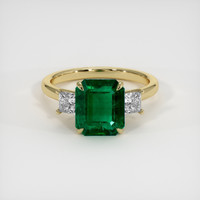 3.16 Ct. Emerald Ring, 18K Yellow Gold 1