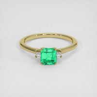 0.70 Ct. Emerald Ring, 18K Yellow Gold 1