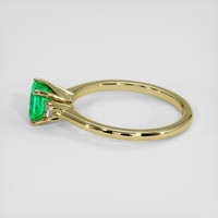 0.70 Ct. Emerald Ring, 18K Yellow Gold 4