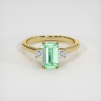1.42 Ct. Emerald Ring, 18K Yellow Gold 1