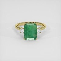 3.50 Ct. Emerald Ring, 18K Yellow Gold 1