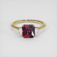 2.72 Ct. Red Rhodolite Garnet Ring, 18K Yellow Gold 1