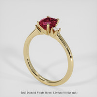 1.17 Ct. Ruby Ring, 18K Yellow Gold 2