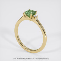 1.01 Ct. Bluish Green Sapphire Ring, 18K Yellow Gold 2