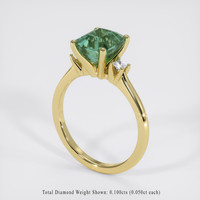 3.07 Ct. Green Sapphire Ring, 18K Yellow Gold 2