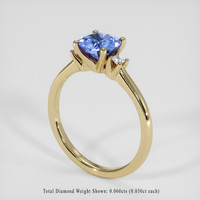 1.10 Ct. Blue Sapphire Ring, 18K Yellow Gold 2