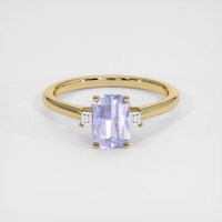 1.40 Ct. Purplish Blue Sapphire Ring, 18K Yellow Gold 1