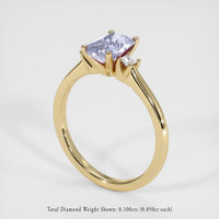 1.40 Ct. Purplish Blue Sapphire Ring, 18K Yellow Gold 2