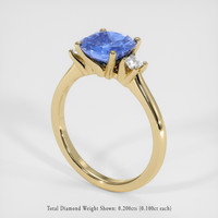 2.51 Ct. Blue Sapphire Ring, 18K Yellow Gold 2