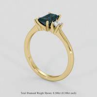 1.05 Ct. Bluish Green Sapphire Ring, 18K Yellow Gold 2