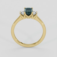 1.05 Ct. Bluish Green Sapphire Ring, 18K Yellow Gold 3