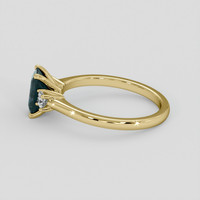 1.05 Ct. Bluish Green Sapphire Ring, 18K Yellow Gold 4