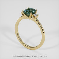 1.43 Ct. Bluish Green Sapphire Ring, 18K Yellow Gold 2