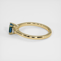 0.62 Ct. Greenish Blue Sapphire Ring, 18K Yellow Gold 4