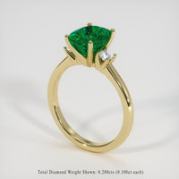 2.08 Ct. Emerald Ring, 18K Yellow Gold 2