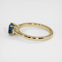 0.96 Ct. Greenish Blue Sapphire Ring, 18K Yellow Gold 4