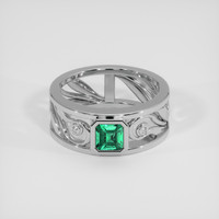 0.50 Ct. Emerald Ring, Platinum 950 1