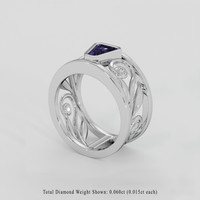 0.97 Ct. Bluish Purple Sapphire Ring, Platinum 950 2
