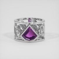 1.62 Ct. Pinkish Purple Sapphire Ring, Platinum 950 1
