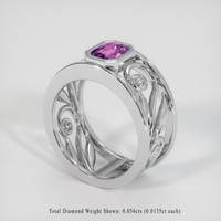 1.10 Ct. Bi Color Sapphire Ring, 14K White Gold 2