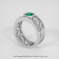 0.50 Ct. Emerald Ring, 18K White Gold 2