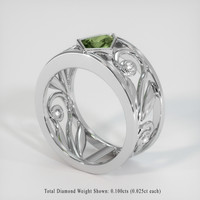 0.95 Ct. Green Sapphire Ring, 18K White Gold 2
