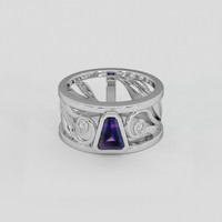0.97 Ct. Bluish Purple Sapphire Ring, 18K White Gold 1