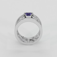 0.97 Ct. Bluish Purple Sapphire Ring, 18K White Gold 3