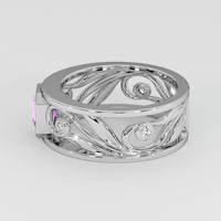 1.18 Ct. Purplish Pink Sapphire Ring, 18K White Gold 4