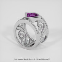 1.62 Ct. Pinkish Purple Sapphire Ring, 18K White Gold 2