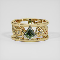 0.66 Ct. Green Sapphire Ring, 14K White & Yellow 1