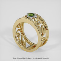 0.66 Ct. Green Sapphire Ring, 14K White & Yellow 2