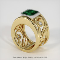 3.69 Ct. Emerald Ring, 18K White & Yellow 2