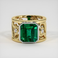 6.64 Ct. Emerald Ring, 18K White & Yellow 1