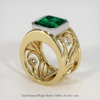 6.64 Ct. Emerald Ring, 18K White & Yellow 2
