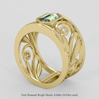 0.72 Ct. Green Sapphire Ring, 10K Yellow Gold 2