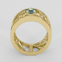 0.72 Ct. Green Sapphire Ring, 10K Yellow Gold 3