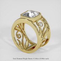 3.75 Ct. White Sapphire Ring, 14K Yellow Gold 2
