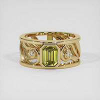 1.12 Ct. Greenish Yellow Sapphire Ring, 14K Yellow Gold 1