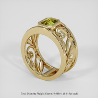 1.12 Ct. Greenish Yellow Sapphire Ring, 14K Yellow Gold 2