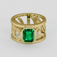 1.67 Ct. Emerald Ring, 18K Yellow Gold 1