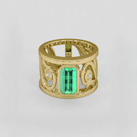 1.81 Ct. Emerald Ring, 18K Yellow Gold 1
