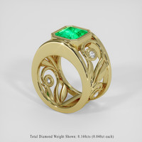 2.66 Ct. Emerald Ring, 18K Yellow Gold 2