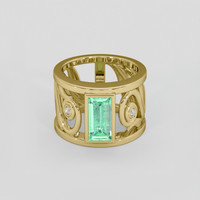 1.80 Ct. Emerald Ring, 18K Yellow Gold 1
