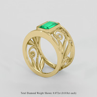 1.59 Ct. Emerald Ring, 18K Yellow Gold 2