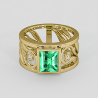 1.68 Ct. Emerald Ring, 18K Yellow Gold 1