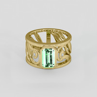 1.49 Ct. Emerald Ring, 18K Yellow Gold 1