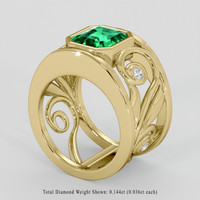 2.67 Ct. Emerald Ring, 18K Yellow Gold 2